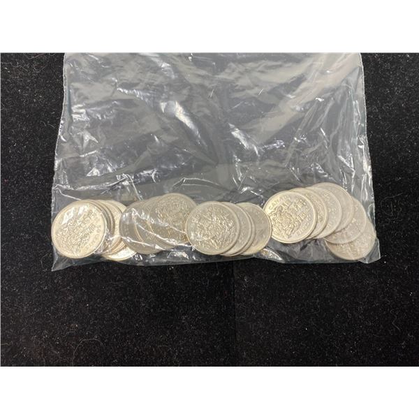 Bag Of Canadian Fifty Cent Pieces