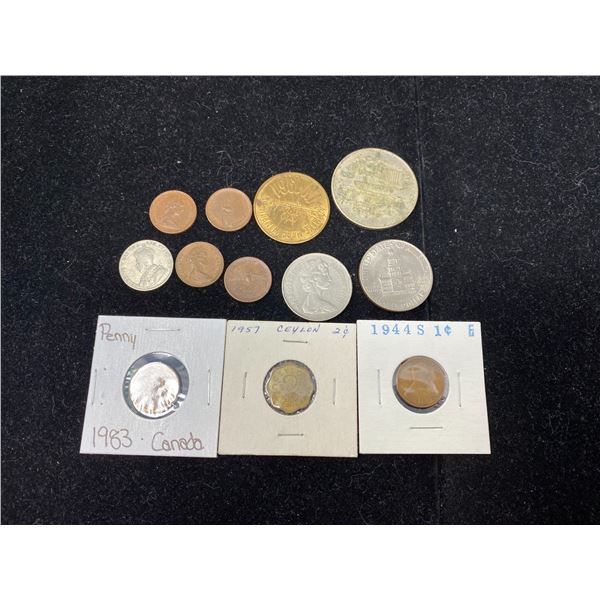 5 pennies CDN, USA 50 Cent + Others