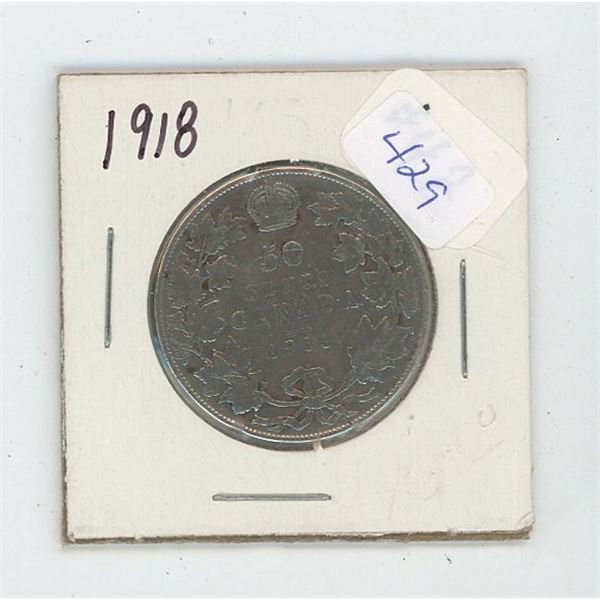 1 Canadian Silver 50 Cent Piece