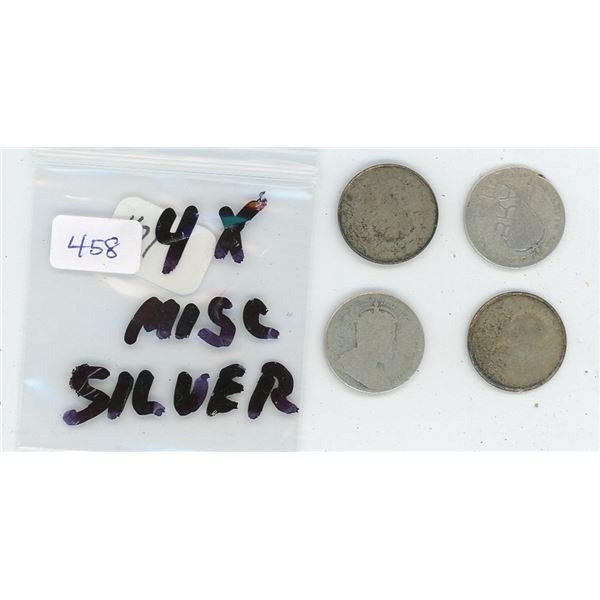 4 Canadian Silver 10 Cent Pieces