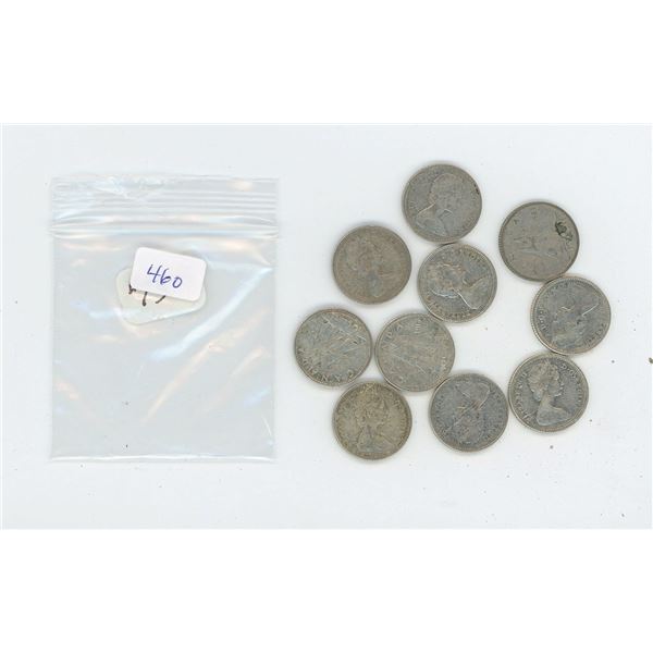 10 Canadian Silver 10 Cent Pieces
