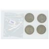 Image 1 : 4 Canadian Silver 25 cent pieces