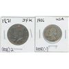 Image 1 : 1971 JFK 1/2 Dollar USA + 1936 U.S Quarter
