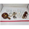 Image 1 : 5 glasses, 3 creamers, 1 sugar bowl, 1 bowl w/ lid, s&p shakers