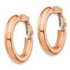 Image 2 : 14k Rose Gold Polished Round Hoop Earrings - 4x15 mm