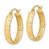 Image 2 : 14k Diamond-cut In/Out Hoop Earrings - 36 mm