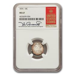 1876 Liberty Seated Dime MS-67 NGC