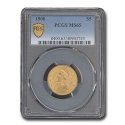 1900 $5 Liberty Gold Half Eagle MS-65 PCGS