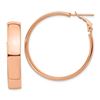 Image 1 : 14k Rose Gold Omega Back Hoop Earrings - 7x35 mm