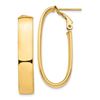 Image 1 : 14k Yellow Gold Oval Omega Back Hoop Earrings - 7x15 mm