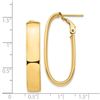 Image 2 : 14k Yellow Gold Oval Omega Back Hoop Earrings - 7x15 mm
