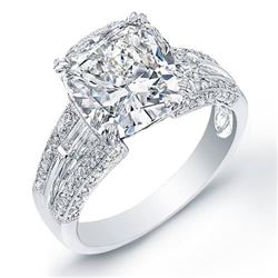 Natural 2.44 CTW Cushion Cut Diamond Engagement Ring 14KT White Gold