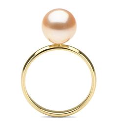 Pink Freshwater Pearl Solitaire Ring, 9.5-10.0mm, 14K Gold