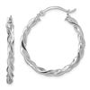 Image 1 : 14K White Gold Polished Twisted Hoop Earrings -26 mm