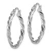 Image 2 : 14K White Gold Polished Twisted Hoop Earrings -26 mm