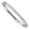 Image 1 : 14k White Gold 3/16 Textured Bangle - 7.5 in.