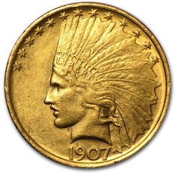 1907 $10 Indian Gold Eagle AU