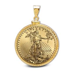 2019 1/2 oz Gold Eagle Pendant (Diamond-ScrewTop Bezel)