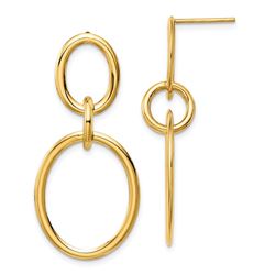 14K Yellow Gold Triple Hoop Earrings - 65 mm
