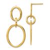 Image 1 : 14K Yellow Gold Triple Hoop Earrings - 65 mm