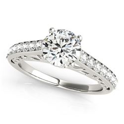 Natural 1.65 ctw Diamond Solitaire Ring 14k White Gold