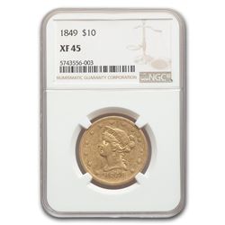 1849 $10 Liberty Gold Eagle XF-45 NGC