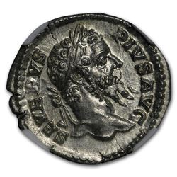 Roman Ag Denarius Septimius Severus/Africa MS NGC (193-211 AD)