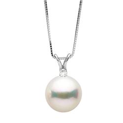 White Japanese Akoya Pearl and Diamond Radiance Pendant