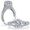 Image 1 : Natural 2.22 CTW Oval Cut Diamond Split Shank Engagement Ring 14KT White Gold