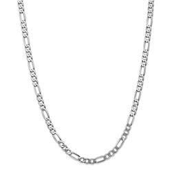 14k White Gold 5.5 mm Flat Figaro Chain - 26 in.