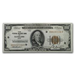 1929 (D-Cleveland) $100 FRBN Brown Seal CU