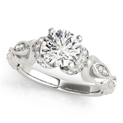 Natural 0.95 ctw Diamond Antique Ring 14k White Gold