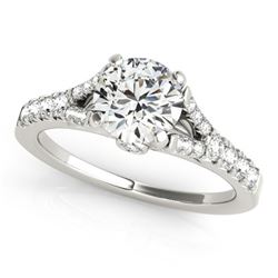 Natural 1 ctw Diamond Solitaire Ring 14k White Gold