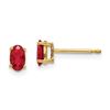 Image 1 : 14k Gold 5 mm Ruby Post Earrings