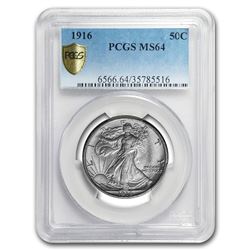 1916 Walking Liberty Half Dollar MS-64 PCGS
