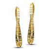 Image 1 : 14k Gold Textured Oval Hoop Earrings