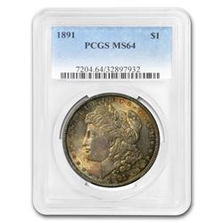 1891 Morgan Dollar MS-64 PCGS (Toned)
