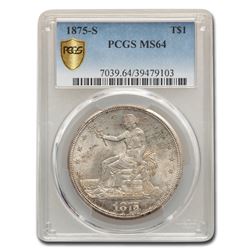 1875-S Trade Dollar MS-64 PCGS