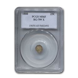 1880 Indian Octagonal 25¢ Gold MS-65 PCGS (BG-799 X)