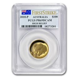 2010-P Australia 1 oz Gold Koala PR-69 PCGS (FS, High Relief)
