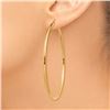 Image 2 : 14k Solid Gold 2 mm Polished Round Hoop Earrings (60 mm)