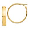 Image 1 : 14k Yellow Gold Omega Back Hoop Earrings - 7x35 mm