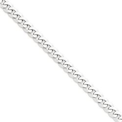 14k White Gold 7.25 mm Beveled Curb Chain - 20 in.