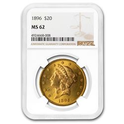 1896 $20 Liberty Gold Double Eagle MS-62 NGC