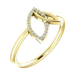 Natural 0.06 CTW Double Leaf Diamond Ring 14KT Yellow Gold
