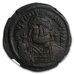 Byzantine 40 Nummi Justinian I (527-565 AD) Ch VF NGC