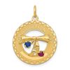 Image 1 : 14k Gold Graduation Day Charm with Synthetic Stones Charm