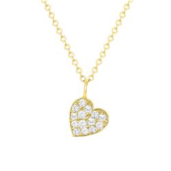 Natural 0.17 CTW Petite Diamond Heart Necklace 14KT Yellow Gold
