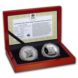 2018 Isle of Man 2-Coin Silver Noble Premium BU/Reverse Proof Set
