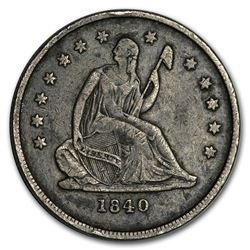 1840-O Liberty Seated Quarter No Drapery XF
